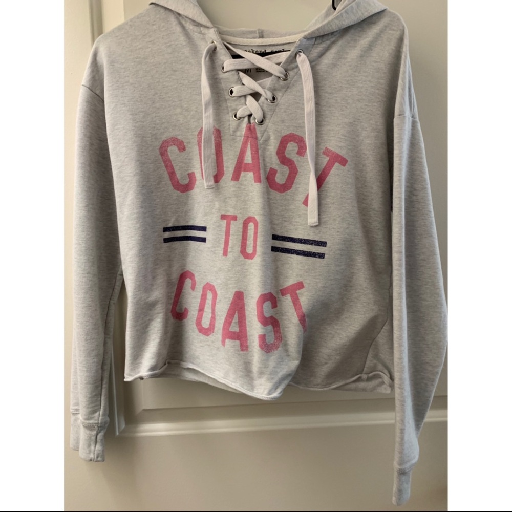 Coast to Coast Lace Up V-neck Sweater